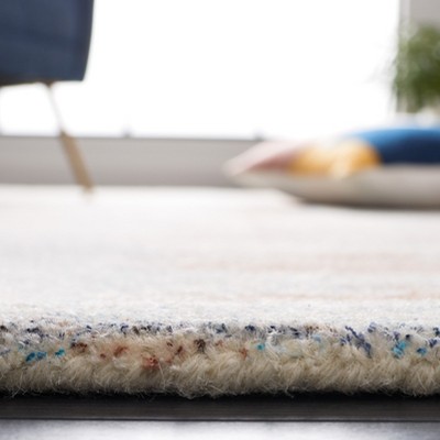 Restoration Vintage Blue and Brown Hand-Tufted Wool Area Rug