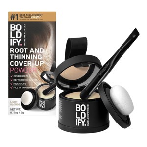 BOLDIFY Root Touch Up Powder with Brush, Covers Thinning Hair & Grays, Water-Resistant - Light Blonde - 1 of 4