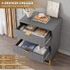 2/3/4/5/6/7 Drawer Dresser with Metal Legs, Wood Dressers Chest Organizer with Wide Storage, Modern Chest of Drawers for Bedroom, Living Room,Hallway - 4 of 4