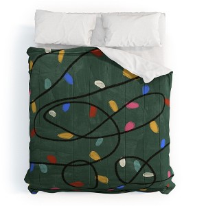 Gigi Rosado Christmas fairy lights Comforter + Pillow Sham(s) - Deny Designs - 1 of 3