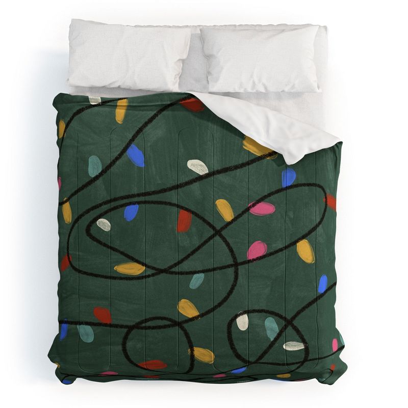 Gigi Rosado Christmas fairy lights Comforter + Pillow Sham(s) - Deny Designs, 1 of 4