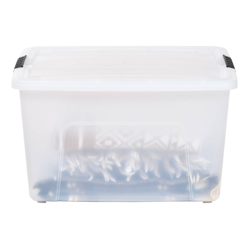 IRIS Stack and Pull Clear Storage Bin with Lid Natural, 4 of 10