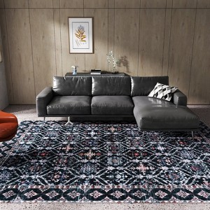 LOVEVOOK Floral Area Rugs for Living Room Rug Washable Abstract Large Rug for Dining Room Bedroom Carpet Non Slip Indoor Modern Nursery Home Office - 1 of 4