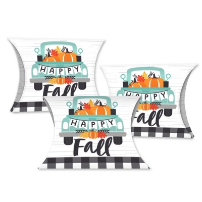 Big Dot of Happiness Happy Fall Truck - Favor Gift Boxes - Harvest Pumpkin Party Petite Pillow Boxes - Set of 20