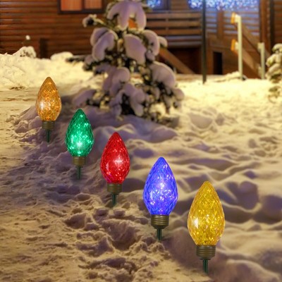 Snowflake LED Luminaries Blue Pathway Markers Christmas Holiday Party Decoration 