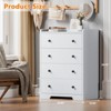 Furnulem 4-Drawer Dresser for Bedroom - White Wood Chest of Drawers Closet Storage Cabinet Organizer for Bedroom - 2 of 4
