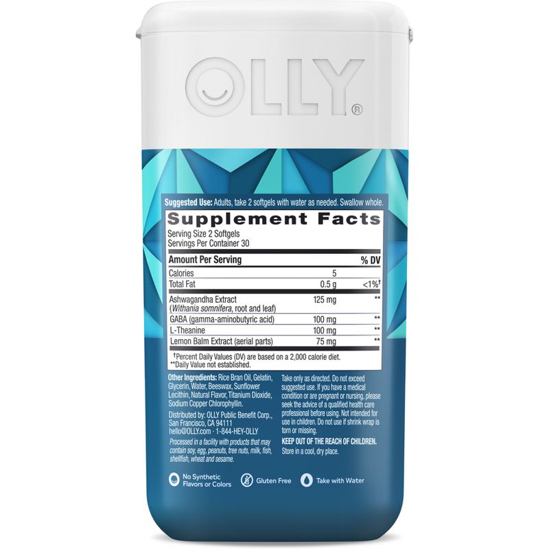 OLLY Ultra Strength Goodbye Stress Relief Softgels Supplement - 60ct, 5 of 12