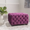 CAVINAS Modern Glam Velvet Ottoman Bench with Button-Tufted Diamond Stitch, Upholstered Ottoman Foot Rest, Work as End Table and Ottoman - 2 of 4