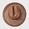 Paper Hand Woven and Braided Open Hole Pattern Rancher Hat - Universal Thread™ - image 3 of 4