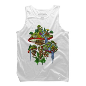 Men's Design By Humans Magic Mushrooms Island By underheaven Tank Top - 1 of 3