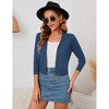 Women's 3/4 Sleeve Open Front Cropped Cardigan Sweater Lightweight Knit Short Bolero Shrugs - 4 of 4