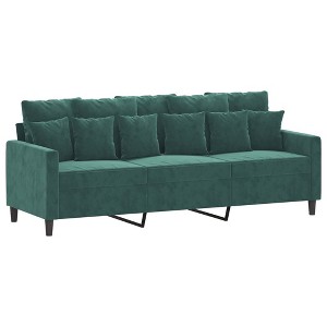 vidaXL 3-seater Sofa Dark Green Velvet (100% polyester), metal, textilene - 1 of 4