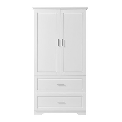 TiramisuBest Storage Cabinet with 2 Doors and 4 Drawers for Bathroom, Office, Adjustable Shelf, MDF Board with Painted Finish, Black
