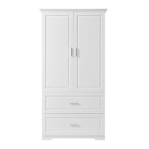 TiramisuBest Storage Cabinet with 2 Doors and 4 Drawers for Bathroom, Office, Adjustable Shelf, MDF Board with Painted Finish, Black - 1 of 4