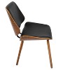 Lombardi Mid Century Modern Dining/Accent Chair Faux Leather Black - Lumisource: Set of 2, Wood Legs, Padded Seat - 3 of 4