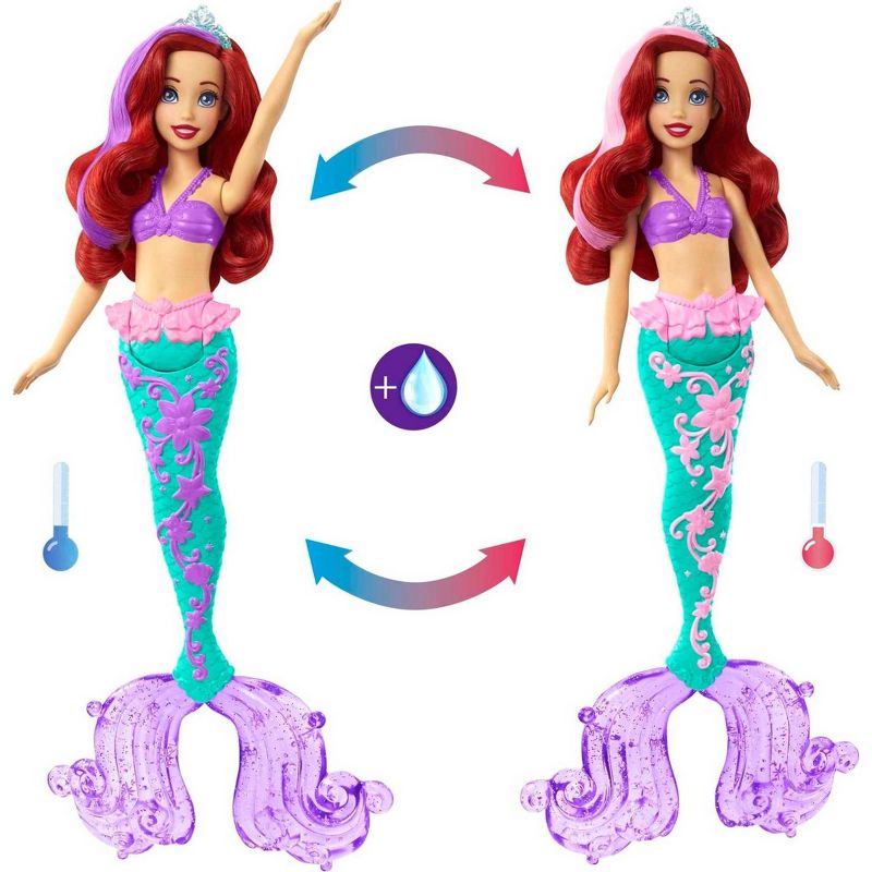 Disney Princess Ariel Mermaid Color Splash Doll, 2 of 7