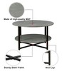 CAVINAS Coffee Tables for Living Room Round Coffee Table with 2-tier Storage and Black Metal Leg for Apartment - 2 of 4