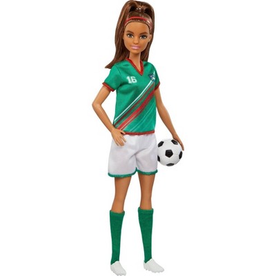 Barbie Soccer Doll - Green #16 Uniform