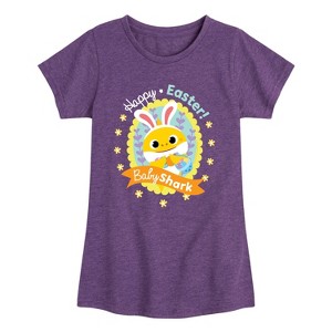 Girls' - Baby Shark - Easter Sharks Fitted Short Sleeve Graphic T-Shirt - 1 of 4