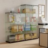 Black 31.7 in. W Display Cabinet with 2 Doors for Living Room Bedroom Office - 3 of 4