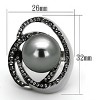 Slickblue Polished Stainless Steel Ring for Women, Grey & Clear Synthetic Pearls, No Plating, Size 5-10 - 2 of 4