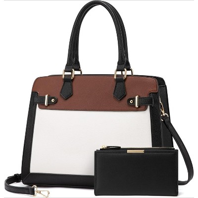 Handbags for Women, Tote Shoulder Bag Satchel Black Purse and PU Leather Top Handle for ladies