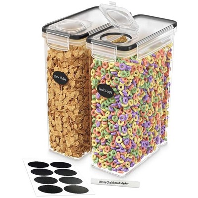 DWËLLZA KITCHEN Airtight Food Cereal BPA-Free Storage Containers for Pantry Organization and Storage, Flour & Sugar Includes 1 Marker & 8 Labels