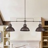 Rennnsan Vionix 35" W 3 -Light Dimmable Rustic Linear Kitchen Island Pendant in Dark Silver & Rustic Bronze - 2 of 4