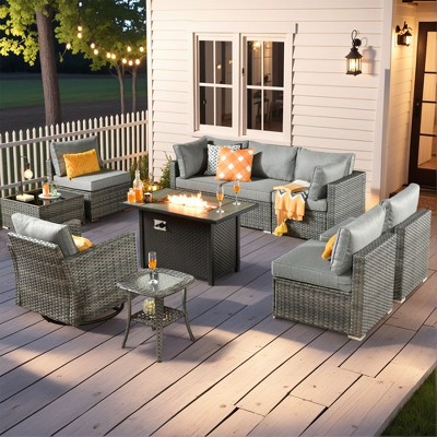 XIZZI Modular Outdoor Patio Furniture Set w/ Optional Coffee Table, Swivel Chair & Firepit - All-Weather, Waterproof & UV-Resistant