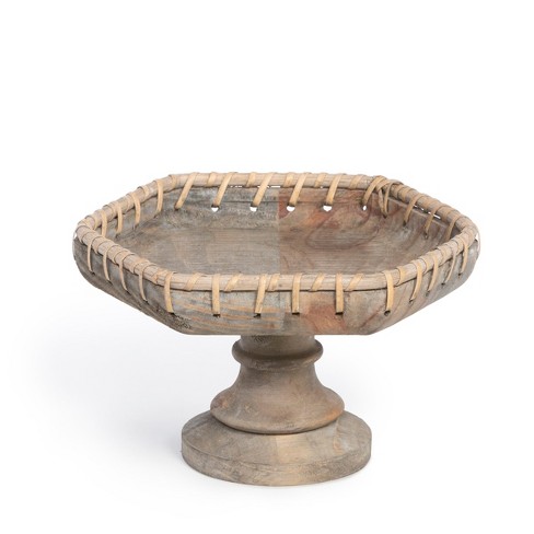 Park Hill Collection Rattan Laced Pedestal Server Small - image 1 of 2