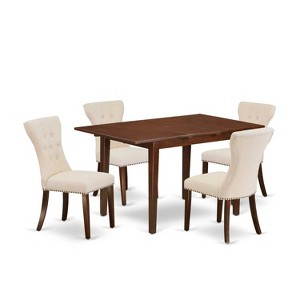 5-Piece Mahogany Finish Solid Wood Top - Dining Room Set  - Seats 4 - 1 of 4