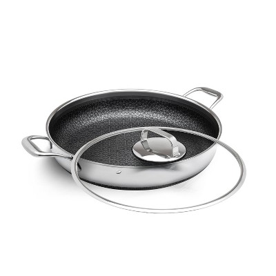 Diamond Clad 14" Nonstick Stainless Steel Pan with Glass Lid Set