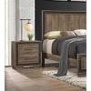 Vynxaria Rustic 1pc Nightstand - Two-Tone (Rustic Mahogany/Dark Ebony), Embossed Faux-Wood Veneer, 2 Drawers, Distressed Pewter Bar Pulls - 4 of 4