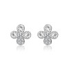 Guili Sterling Silver Rhodium Plated Clear Pear and Round Cubic Zirconia Clover Earrings, a Charming and Elegant Touch of Timeless Beauty - 3 of 3