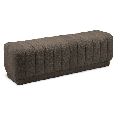 Meridian Furniture,Heathrow Boucle Fabric Ottoman/Bench