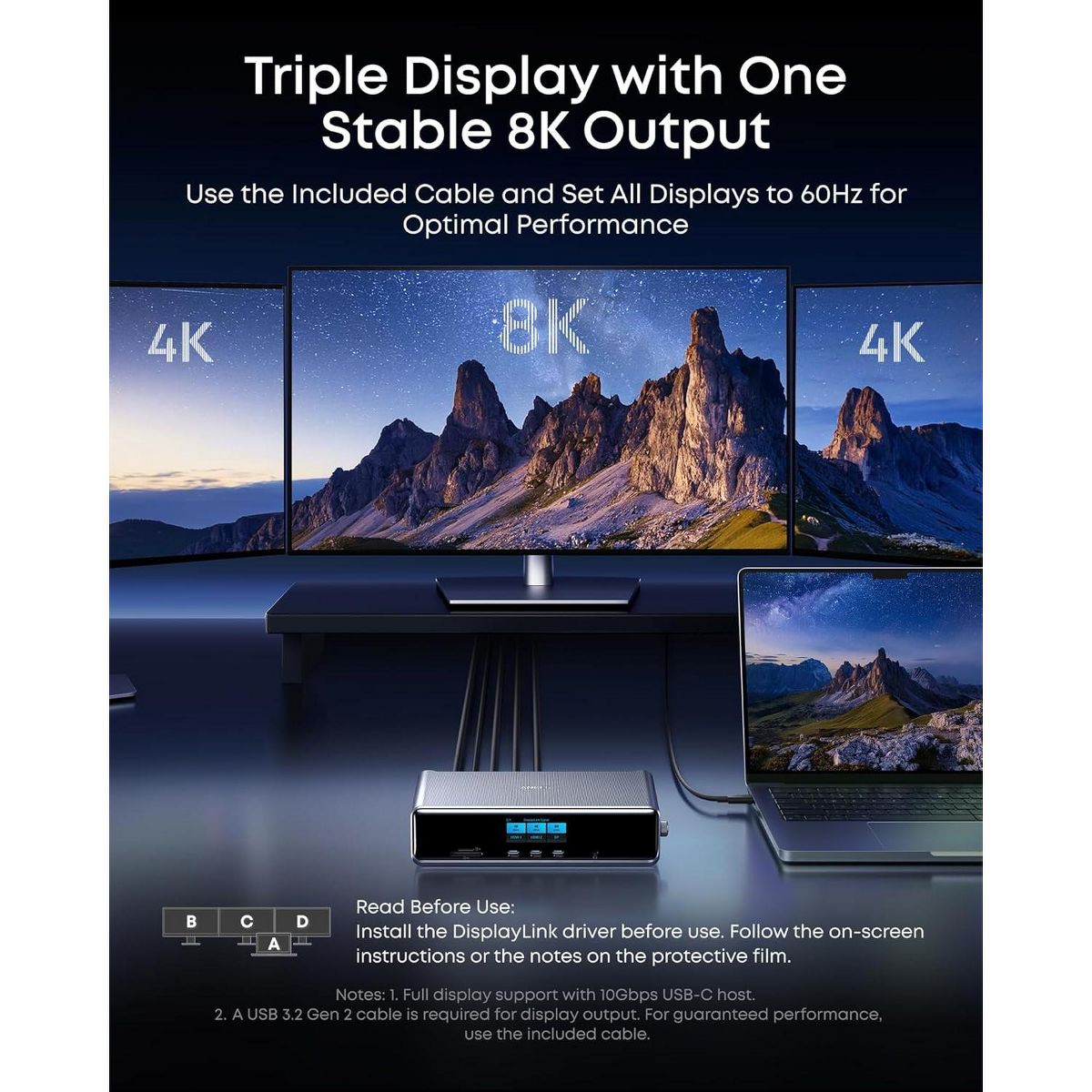 Anker Prime Docking Station (DL7400)(The Latest DisplayLink Driver Required) - thumbnail 4