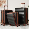 3 Pieces Luggage Sets,20/24/28Inch Hard Shell Luggage Sets,Spinner Wheel Luggage With Cup Holder And USB Port And TSA Lock-Cuddlewood - 2 of 4