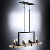 Urban Ambiance Luxury Modern Farmhouse Chandelier,  15''H x 44''W,  Matte Black & White Ash Finish, UFS2001 - 3 of 4
