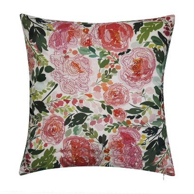 20" x 20" Pretty Peonies Floral Decorative Patio Throw Pillow - Edie@Home