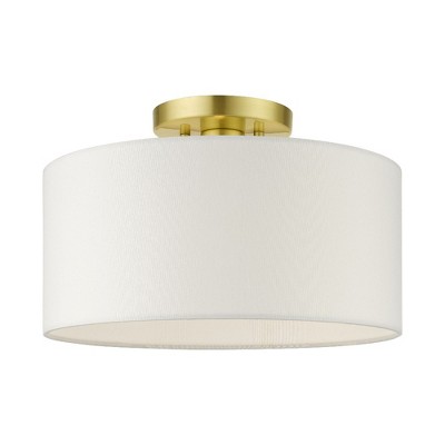 Livex Lighting Meridian 1 - Light Semi-Flush Mount in  Satin Brass