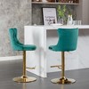 Lyngins Modern 2-Piece Adjustable Height Counter Height Bar Stool, Velvet Swivel Counter Stools, Upholstered Bar Stools with Black Base for Kitchen - 4 of 4