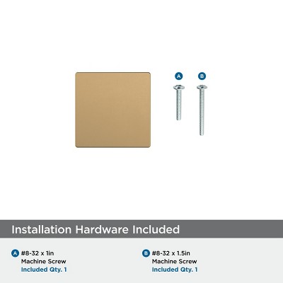 Champagne Bronze Modern Square Cabinet Knob with Mounting Hardware