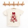 Christmas Tree Red Patchwork Print - Youth Short Sleeve Graphic T-Shirt - 3 of 4