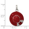 Black Bow Jewelry Sterling Silver Cubic Zirconia and Red Enamel Hat Charm - 4 of 4