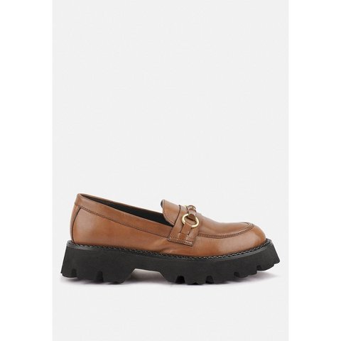 Женские туфли Rag & Co Womens Cheviot Chunky Leather Loafers 9