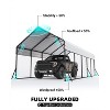 GustoWave 13'x26' Heavy Duty Steel Carport for All Weather Sedans, Bass Boats, Motos, ATVs, and SUVs - 3 of 4