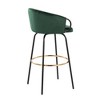 Contemporary/Glam 360¡ã Swivel Bar Stools with Velvet Upholstered Seats and Metal Frame with Footrest (Set of 2) for Home Bar - 4 of 4
