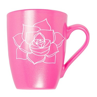 Elanze Designs Botanical Succulent Nature Coffee Cup Mug 10 Ounce Ceramic With Shimmery Metallic Finish Elegant Minimalist Echeveria Plant Silhouette