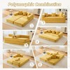Chenille Folding Sofa Bed with Pillows - 6-in-1 Convertible Floor Couch & Sleeping Mattress with Removable Cover and Side Pocket - 4 of 4