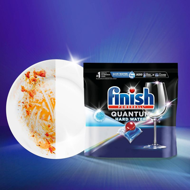 Finish Quantum Hardwater Dishwasher Detergent and Jet Dry Rinse Aid Hardwater Protection Bundle - 24.25 fl oz, 3 of 9
